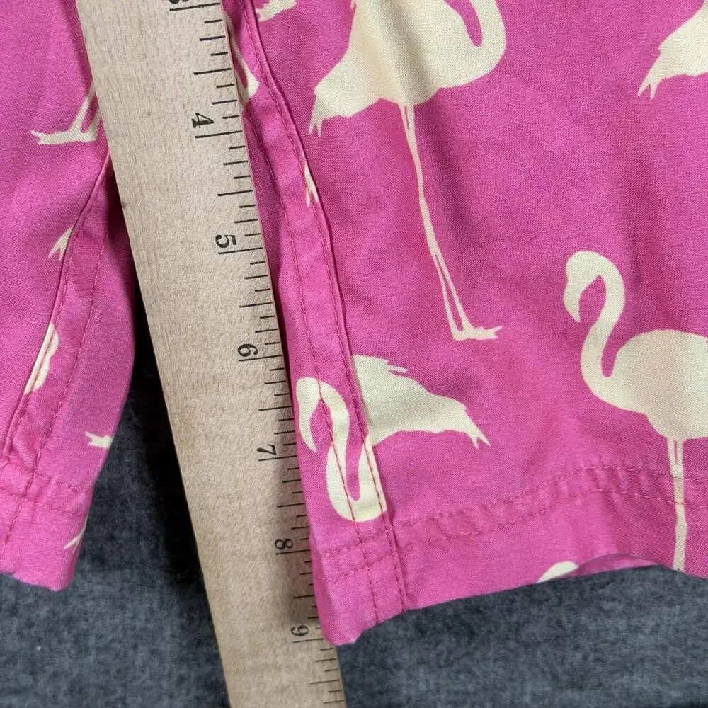 Spicy Tuna Shorts Mens Medium Pink Flamingo Swim Trunks Lined Drawstring Beach